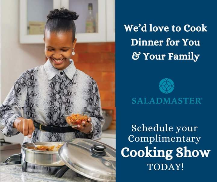 Authorised Saladmaster dealer preparing a complimentary cooking demonstration