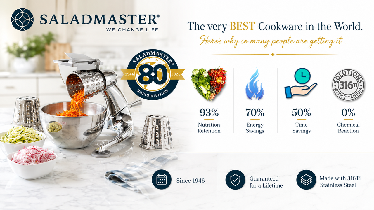 Saladmaster surgical-grade 316Ti stainless steel cookware — the world's best cookware