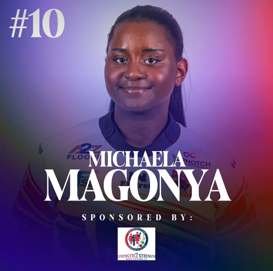Sponsorship poster for Michaela Magonya, #10, sponsored by Strength 2 Strength Health Solutions